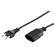 Prolunga elettrica con spina europea, 3 m, nera