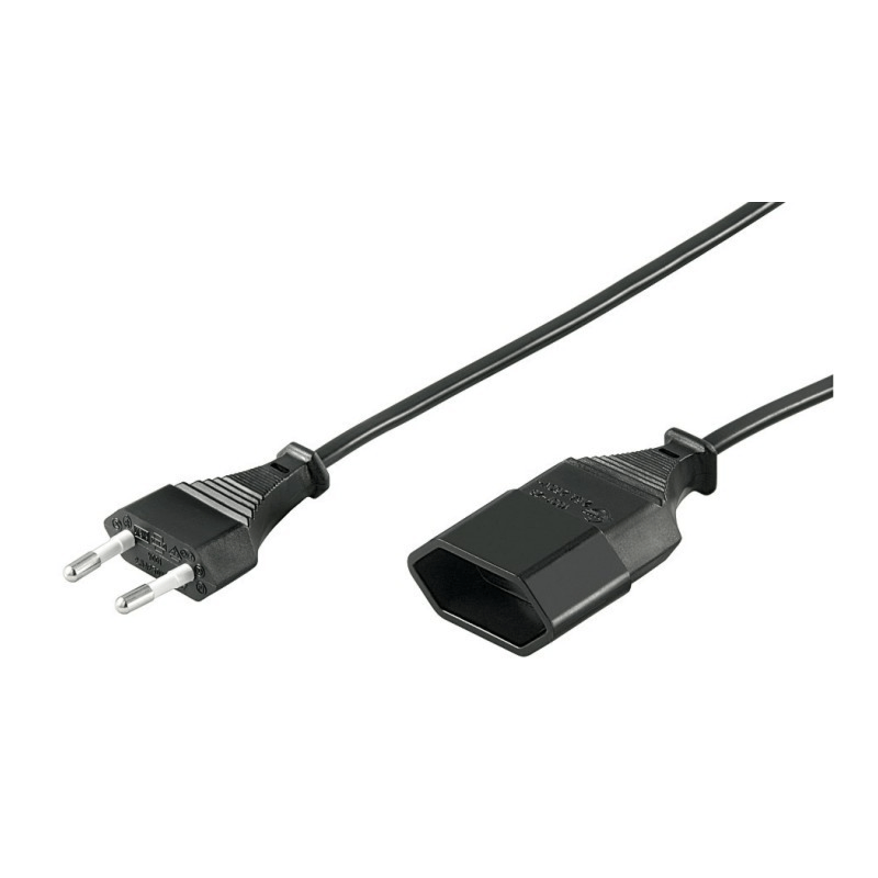 Prolunga elettrica con spina europea, 3 m, nera