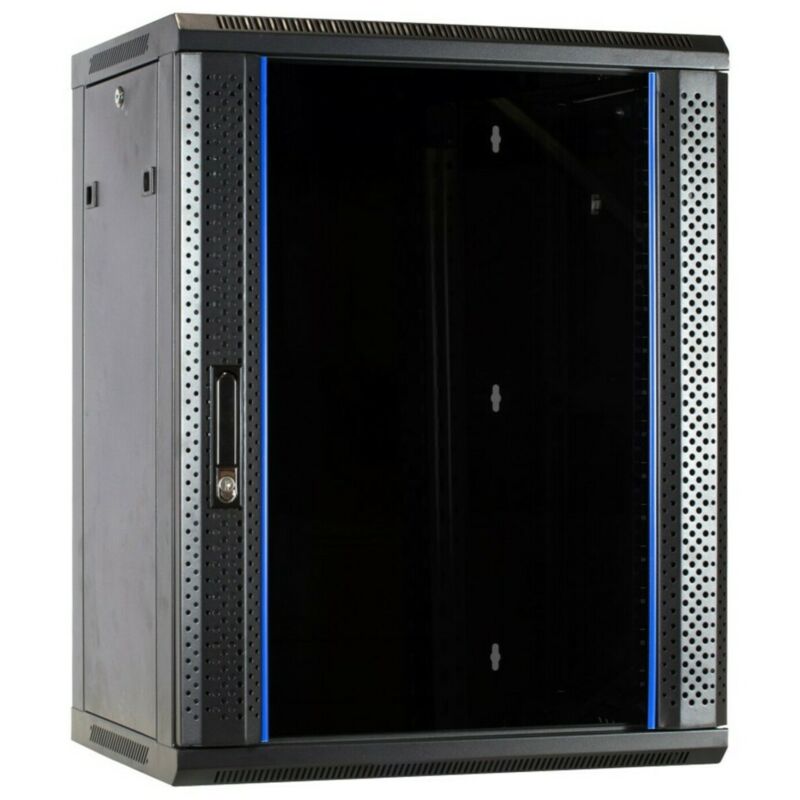 Armadio a muro 15U con anta in vetro 600x600x770mm (LxPxA)