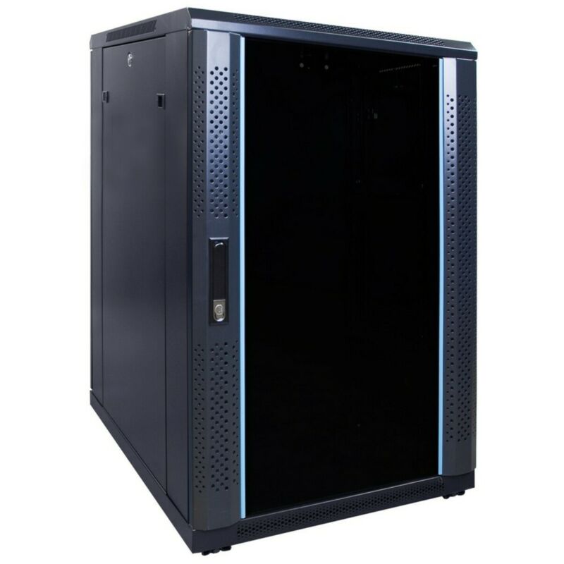Armadio server 18U con porta in vetro 600x800x1000mm (LxPxA)