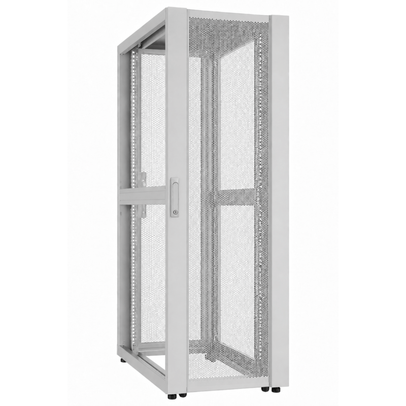 Armadio server per data center 48U con sportello perforato 600x1200x2250mm (LxPxA) Grigio