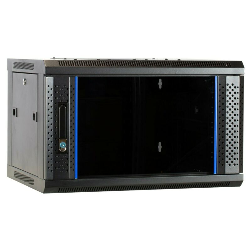 Armadio a muro 6U non assemblato con anta in vetro 600x450x368 mm (LxPxA)