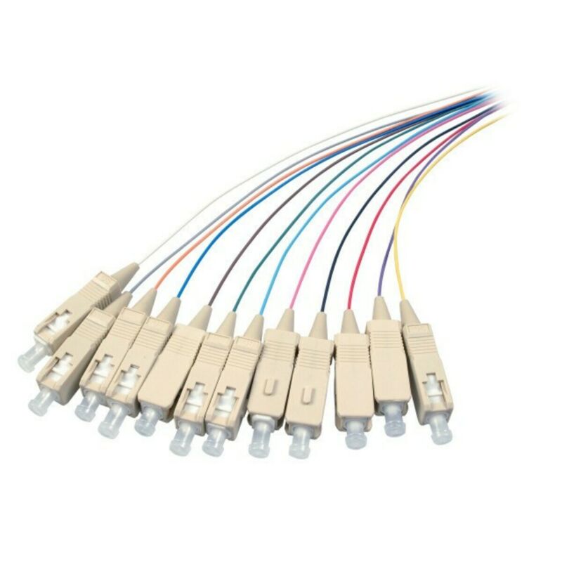 Set di 12 pezzi di cavi di collegamento colorati in fibra di vetro OM3 SC - 12 pezzi