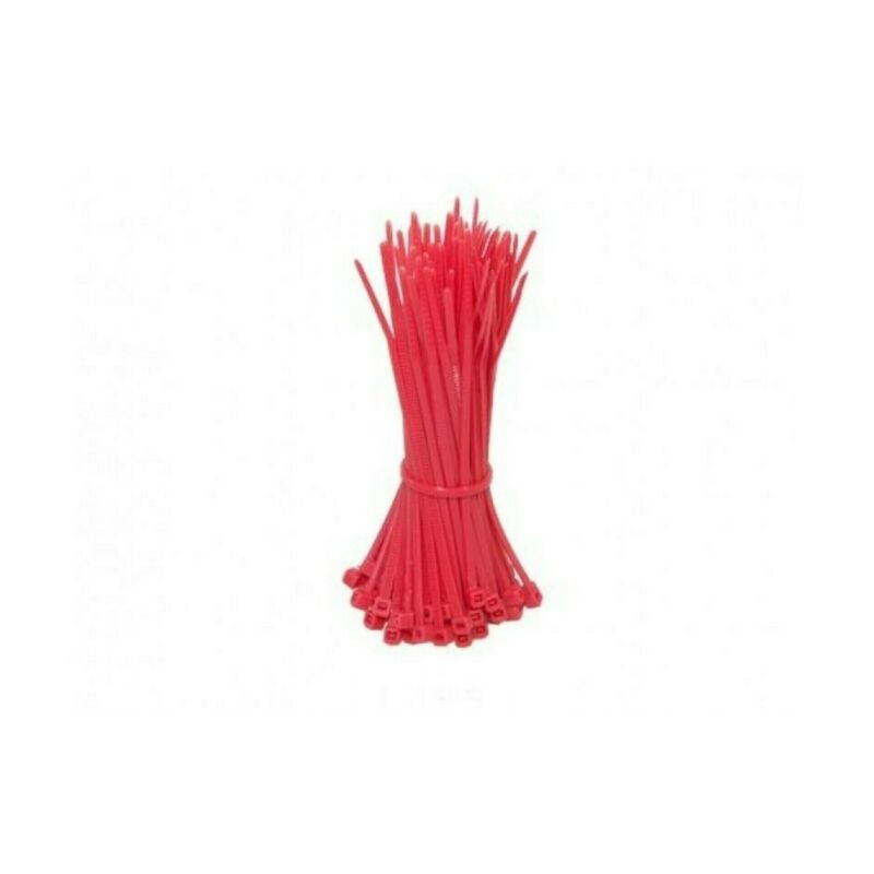 Fascette stringicavo rosse da 200 mm - 100 pezzi