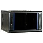 Armadio a muro 6U (ribaltabile) con anta in vetro 600x600x368 mm (LxPxA)