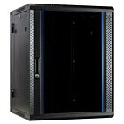 Armadio a muro 15U (ribaltabile) con anta in vetro 600x600x770mm (LxPxA)