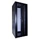 Armadio server 42U con doppie porte anteriori e posteriori perforate, dimensioni 800x800x2000 mm (LxPxA).