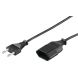 Prolunga elettrica con spina europea, 5 m, nera
