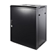 Armadio a muro 15U con anta in metallo, dimensioni 600x450x770 mm (LxPxA).