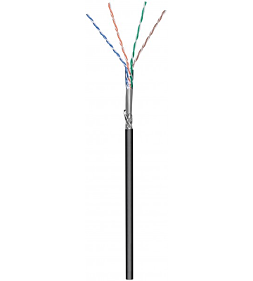 Cavo CAT6 SF/UTP per esterni da 305 m su bobina rigida nera CCA