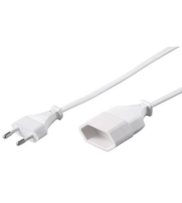 Prolunga elettrica con spina europea, 2 m, bianca