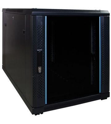 Armadio server mini 12U con porta in vetro 600x1000x720mm (LxPxA)