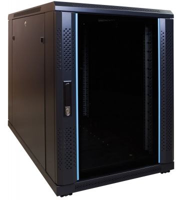 Armadio server mini 15U con porta in vetro 600x1000x860mm (LxPxA)