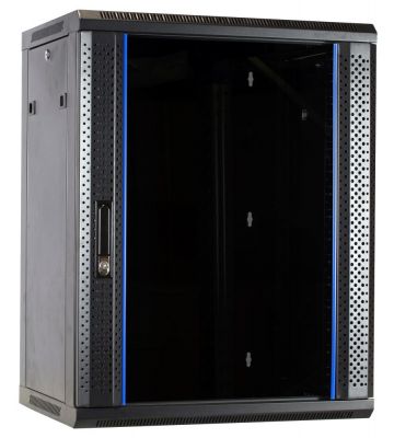 Armadio a muro 15U non assemblato con anta in vetro 600x450x770mm (LxPxA)