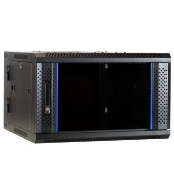 Armadio a muro 6U (ribaltabile) con anta in vetro 600x600x368 mm (LxPxA)