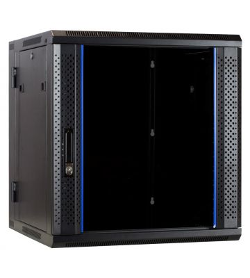 Armadio a muro 12U (inclinabile) con anta in vetro 600x600x635 mm (LxPxA)