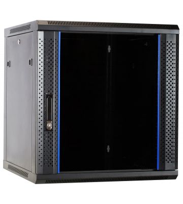 Armadio a muro 12U non assemblato con anta in vetro 600x600x635 mm (LxPxA)