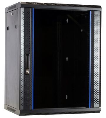 Armadio a muro 15U non assemblato con anta in vetro 600x600x770mm (LxPxA)