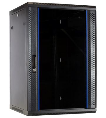 Armadio a muro 18U con anta in vetro 600x600x900mm (LxPxA)