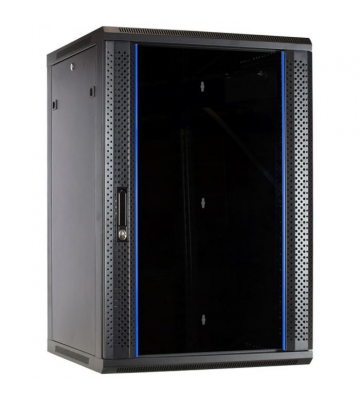 Armadio a muro 22U con anta in vetro 600x600x1100mm (LxPxA)