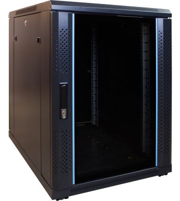 Armadio server mini 15U con anta in vetro 600x600x860 mm (LxPxA)