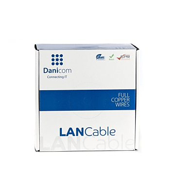 Cavo rigido DANICOM CAT5E UTP da 100 m in rotolo - LSZH (Dca)