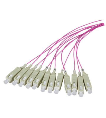 Cavo di collegamento in fibra di vetro OM4 viola LC - 12 pezzi