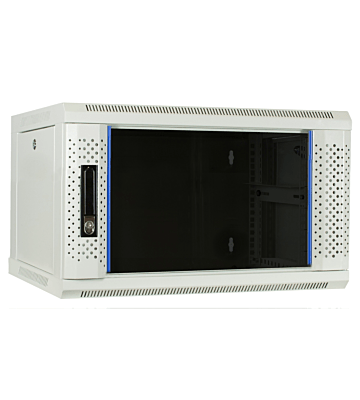 Armadio a muro bianco 4U con anta in vetro 600x450x280mm (LxPxA)