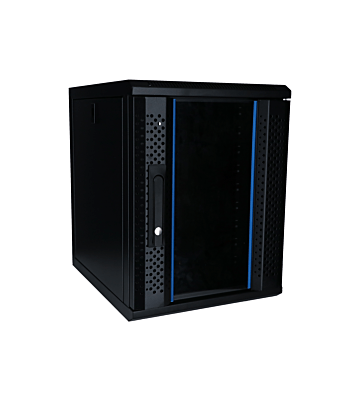 Armadio server 9U da 10 pollici con anta in vetro, dimensioni 370x450x486 mm (LxPxA)
