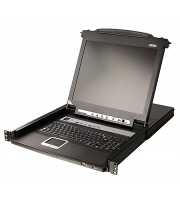Console KVM 1U da 17 pollici con switch KVM a 8 porte x PS/2