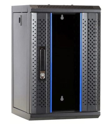Armadio server 9U da 10 pollici con anta in vetro, dimensioni 312x310x486 mm (LxPxA)