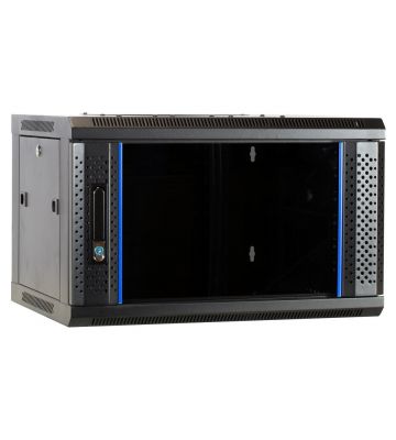 Armadio a muro 6U non assemblato con anta in vetro 600x450x368 mm (LxPxA)
