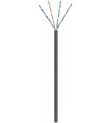 Cavo CAT6 U/UTP da esterno flessibile nero da 100 m su bobina CCA