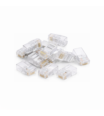 Connettore passante RJ45 UTP CAT6 DANICOM - Nucleo flessibile passante - 10 pezzi