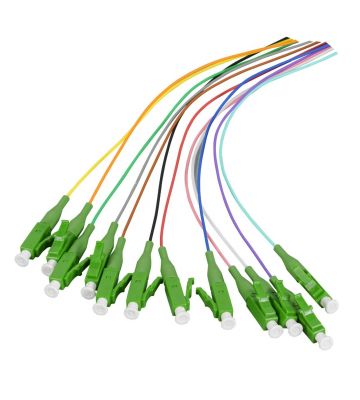 Set di 12 cavi di collegamento colorati in fibra di vetro OS2 LC-APC - 12 pezzi