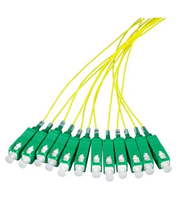 Cavo di collegamento in fibra di vetro OS2 giallo SC/APC - 12 pezzi