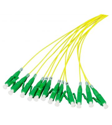 Cavo di collegamento in fibra di vetro OS2 giallo LC/APC - 12 pezzi