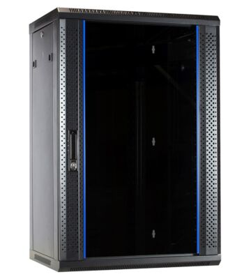 Armadio a muro 18U con anta in vetro 600x450x900mm (LxPxA)