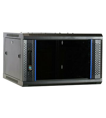 Armadio a muro 6U non assemblato con anta in vetro 600x600x368 mm (LxPxA)