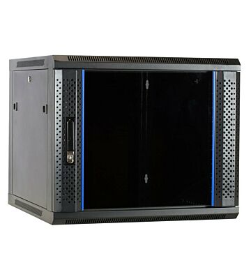 Armadio a muro 9U non assemblato con anta in vetro 600x600x500 mm (LxPxA)