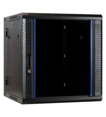Armadio a muro 12U (inclinabile) con anta in vetro 600x600x635 mm (LxPxA)