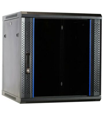 Armadio a muro 12U non assemblato con anta in vetro 600x600x635 mm (LxPxA)