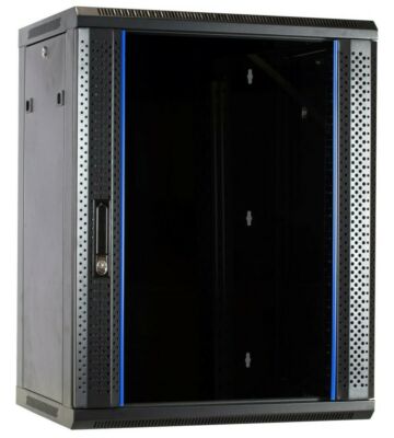 Armadio a muro 15U non assemblato con anta in vetro 600x600x770mm (LxPxA)