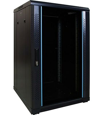 Armadio server 18U con porta in vetro 600x600x1000mm (LxPxA)