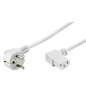 Cavo di alimentazione angolato Schuko-C13, 2 m, bianco