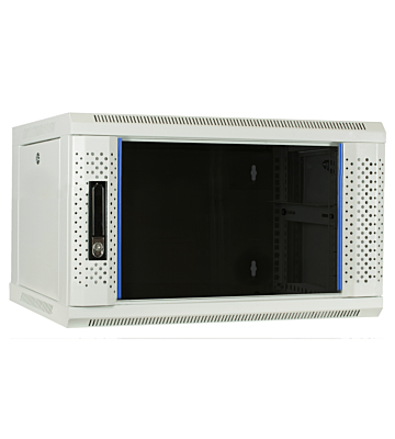 Armadio a muro bianco 4U con anta in vetro 600x450x280mm (LxPxA)