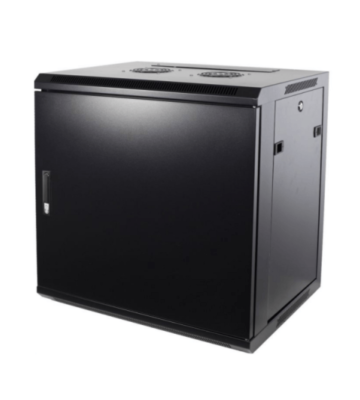 Armadio a muro 9U con anta in metallo, dimensioni 600x450x500 mm (LxPxA).