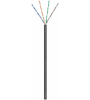 Cavo CAT6 U/UTP da esterno flessibile nero da 50 m su bobina CCA