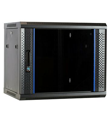 Armadio a muro 9U con anta in vetro 600x450x500 mm (LxPxA)