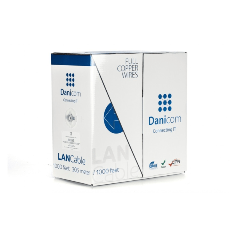 Cavo DANICOM CAT6 100% rame UTP 305m in rotolo rigido - LSZH (Cca)